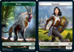 Beast // Soldier Double-sided Token - Foil